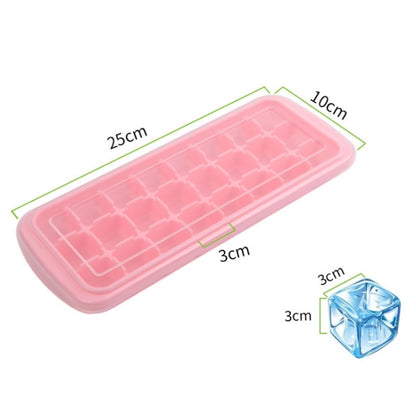 Creative 24 Grid Silicone Ice Tray Home Large Ice Cube Mold Ice Box with Lid(Mint Green) by bashfashion