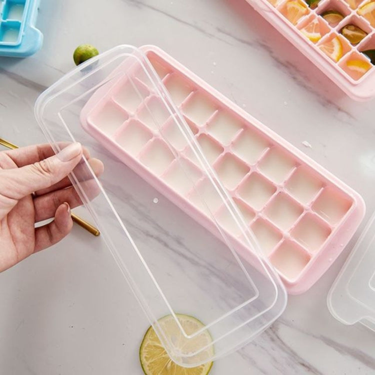 Creative 24 Grid Silicone Ice Tray Home Large Ice Cube Mold Ice Box with Lid(Mint Green) by bashfashion