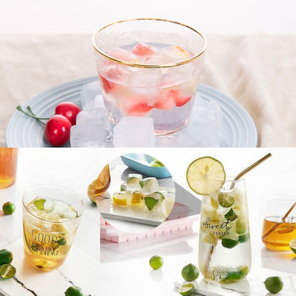 Creative 24 Grid Silicone Ice Tray Home Large Ice Cube Mold Ice Box with Lid(Mint Green) by bashfashion