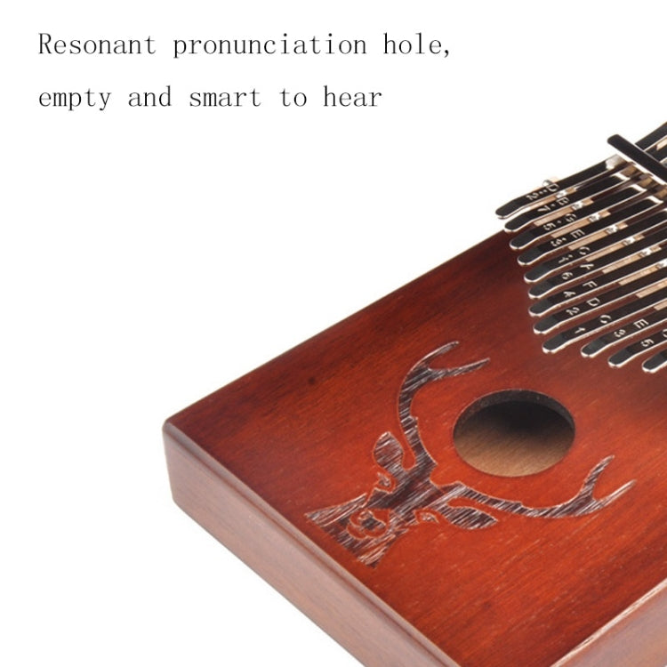 17-Tone Beginner Finger Piano Deer Head Kalimba Thumb Piano(Coffee Kit) by bashfashion
