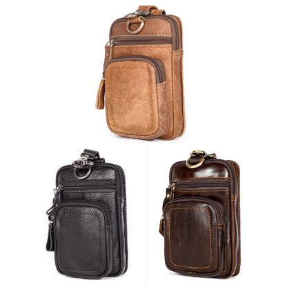 6386 Men Retro Cowhide Multifunctional Sports Belt Waist Bag(Black) by bashfashion