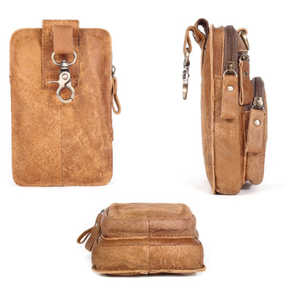 6386 Men Retro Cowhide Multifunctional Sports Belt Waist Bag(Coffee) by bashfashion