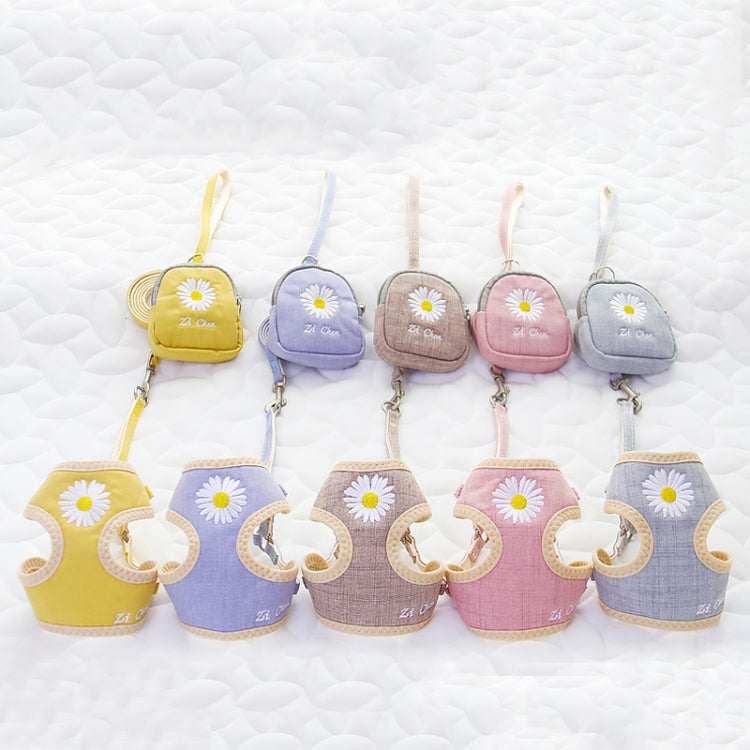 ZiChen Plain Embroidery Dog ??Traction Rope Pet Chest Strap, Size: M(Pink) by bashfashion