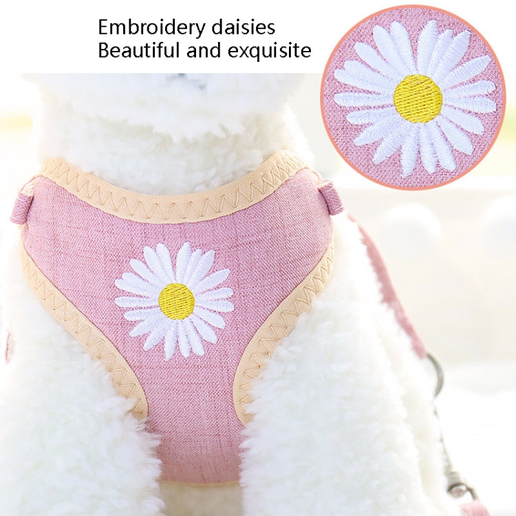 ZiChen Plain Embroidery Dog ??Traction Rope Pet Chest Strap, Size: M(Pink) by bashfashion