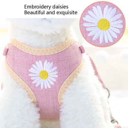ZiChen Plain Embroidery Dog ??Traction Rope Pet Chest Strap, Size: M(Pink) by bashfashion