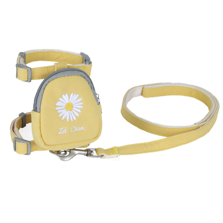 ZiChen Cat Traction Rope Small Pet Traction Embroidery Backpack, Size: S(Yellow) by bashfashion