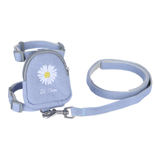 ZiChen Cat Traction Rope Small Pet Traction Embroidery Backpack, Size: M(Blue) by bashfashion