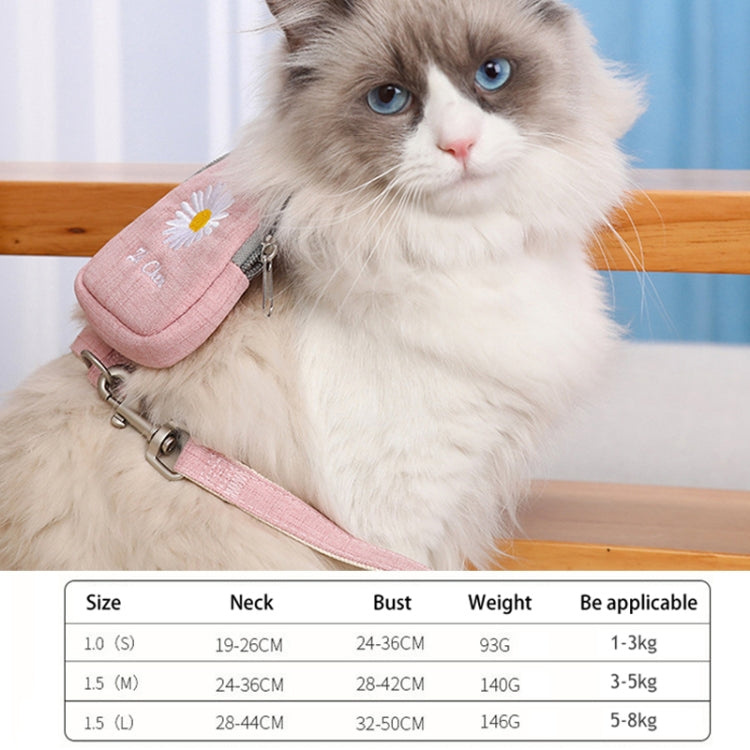 ZiChen Cat Traction Rope Small Pet Traction Embroidery Backpack, Size: L(Pink) by bashfashion