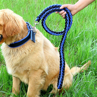 Dog Leash Braided Belt Pet Explosion-Proof Leash, Size: L(Chain Yellow+Brown) by bashfashion