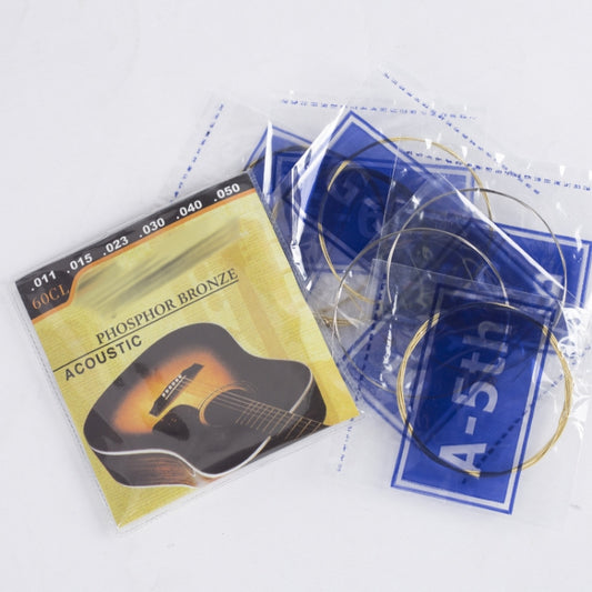 1 Set Folk Guitar Brass Strings Acoustic Guitar Set Strings 1-6(Yellow Packing 011) by bashfashion