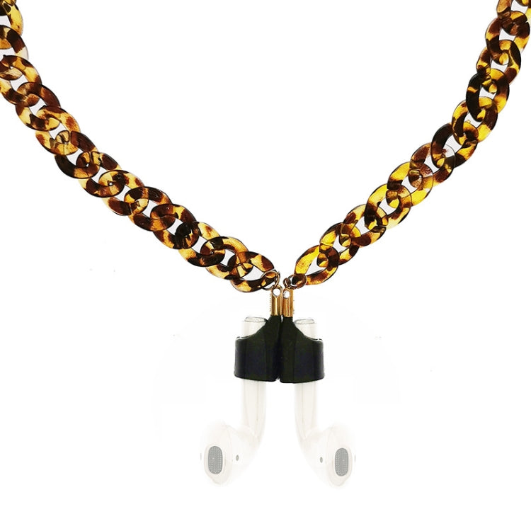 Wireless Earphones Acrylic Strong Magnetic Anti-Lost Chain For AirPods(Leopard) by bashfashion