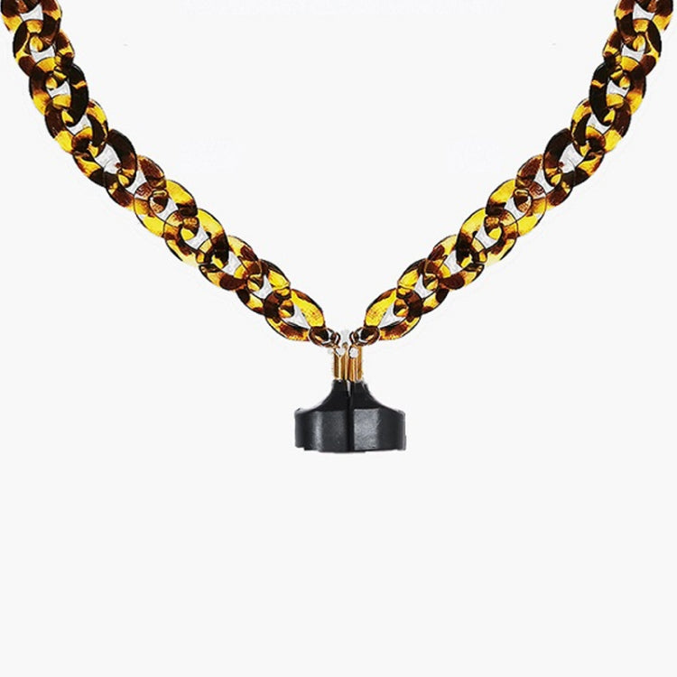 Wireless Earphones Acrylic Strong Magnetic Anti-Lost Chain For AirPods(Leopard) by bashfashion