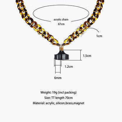 Wireless Earphones Acrylic Strong Magnetic Anti-Lost Chain For AirPods(Leopard) by bashfashion