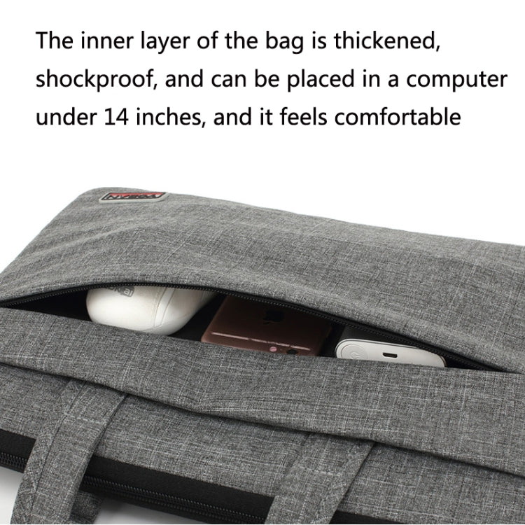 YOBAN Y-923-1 Casual Laptop Bag Waterproof Tablet Business Bag, Size: 14 inch(Dark Gray) by YOBAN