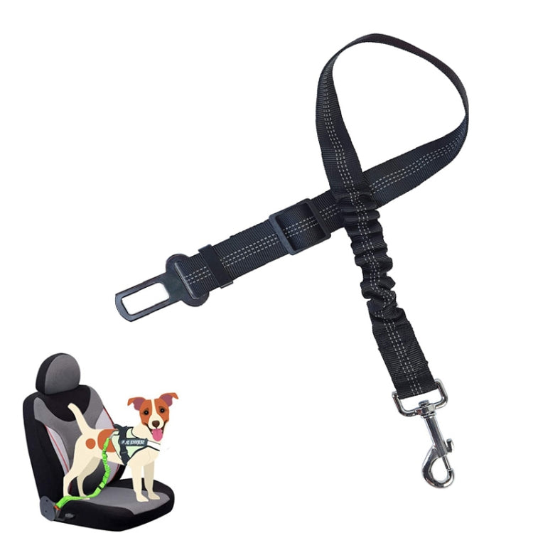 Pet Car Seat Belt Telescopic Reflective Safety Rope(Black) by bashfashion