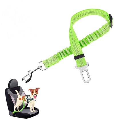 Pet Car Seat Belt Telescopic Reflective Safety Rope(Fluorescent Green) by bashfashion