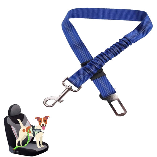 Pet Car Seat Belt Telescopic Reflective Safety Rope(Deep Blue) by bashfashion