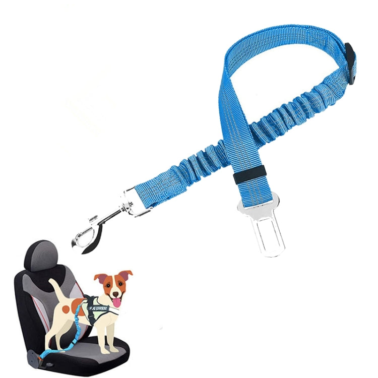 Pet Car Seat Belt Telescopic Reflective Safety Rope(Light Blue) by bashfashion