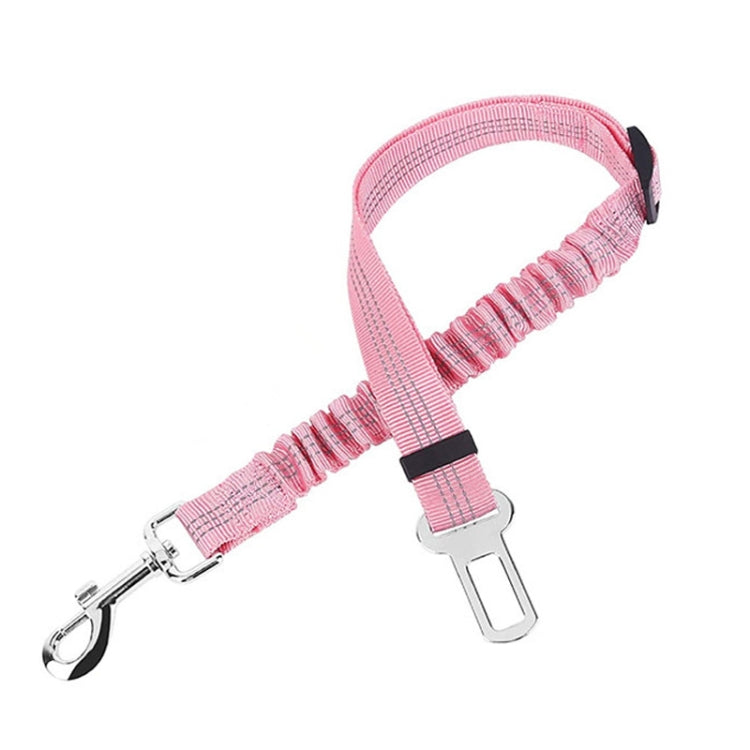 Pet Car Seat Belt Telescopic Reflective Safety Rope(Pink) by bashfashion