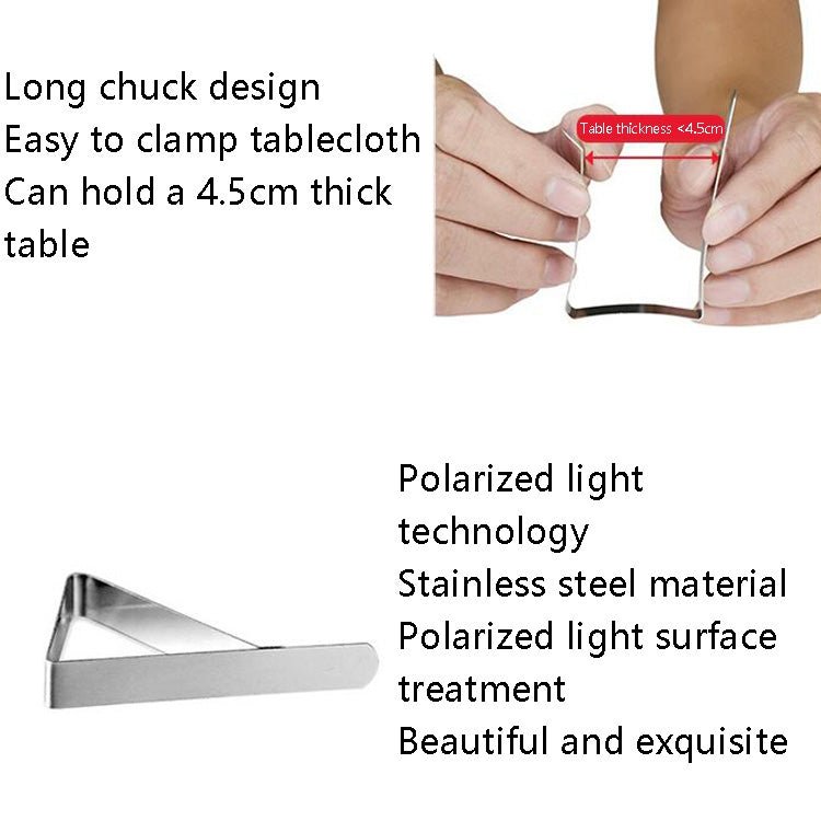30 PCS Stainless Steel Tablecloth Clip Triangle Table Clamp Picnic Flexible Clip(Classic) by bashfashion
