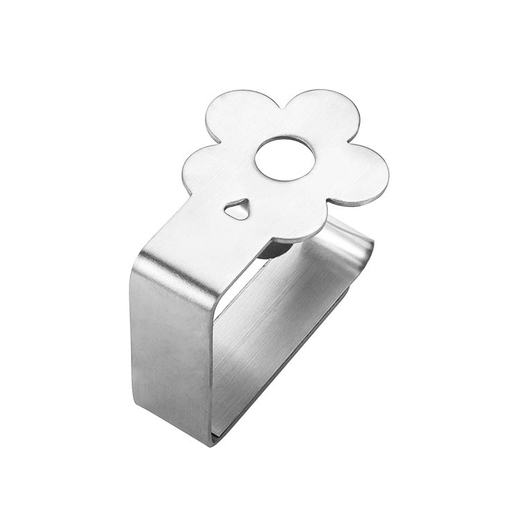 Stainless Steel Tablecloth Clip Graphics Tablecloth Clip High-Elastic Moving Fixing Clip(Flowers) by bashfashion
