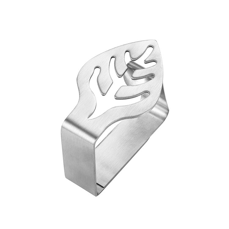 Stainless Steel Tablecloth Clip Graphics Tablecloth Clip High-Elastic Moving Fixing Clip(Leaf) by bashfashion