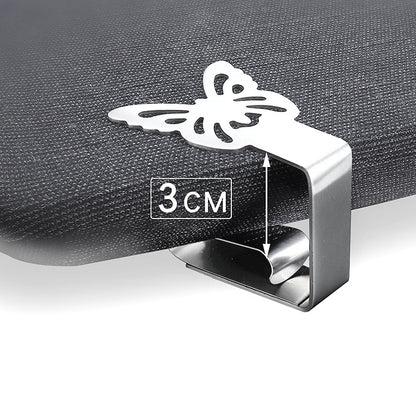 Stainless Steel Tablecloth Clip Graphics Tablecloth Clip High-Elastic Moving Fixing Clip(Four Leaf Clover) by bashfashion