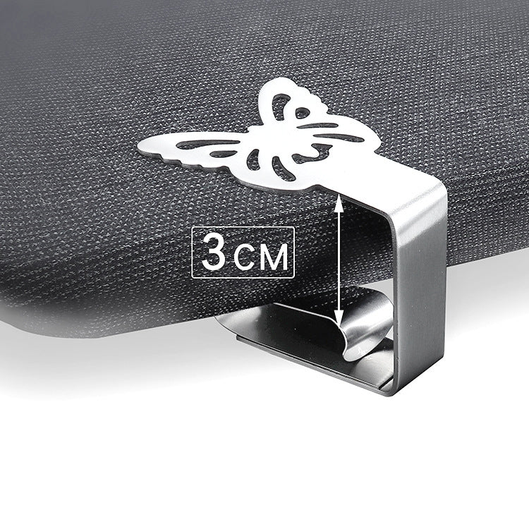 Stainless Steel Tablecloth Clip Graphics Tablecloth Clip High-Elastic Moving Fixing Clip(Flowers) by bashfashion