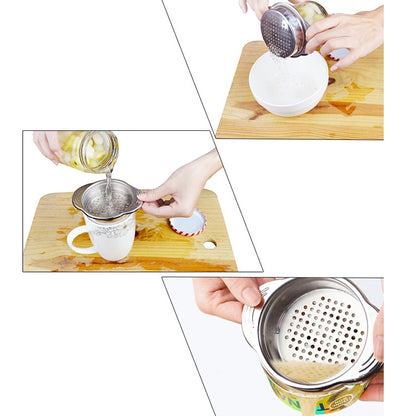 304 Stainless Steel Sewer Canned Food Water Filter With Ear Kitchen Tool by bashfashion