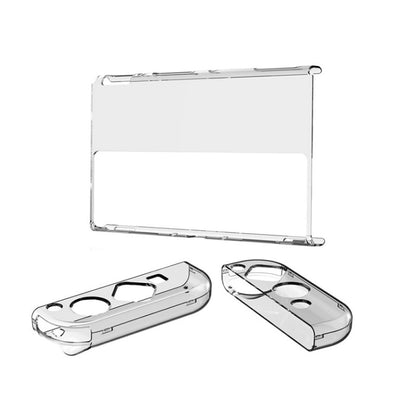 DOBE TNS-1133B Host Protection Kit + Left And Right Handle Crystal Anti-Fall Protection Cover For Switch OLED(Transparent Color) by DOBE