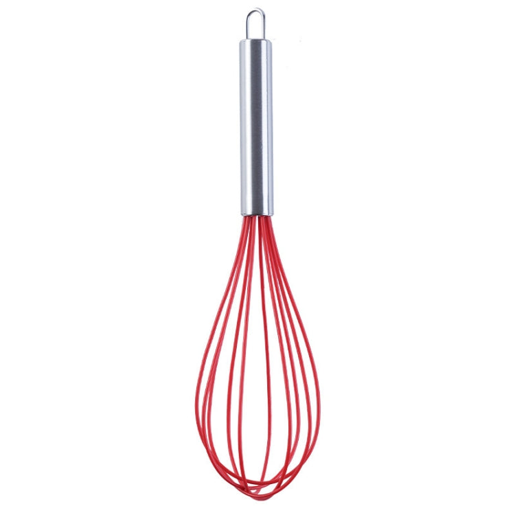 Silicone Egg Beater Home Egg Mixer Kitchen Gadgets Cream Baking Tools, Colour: 12 inch Red by bashfashion