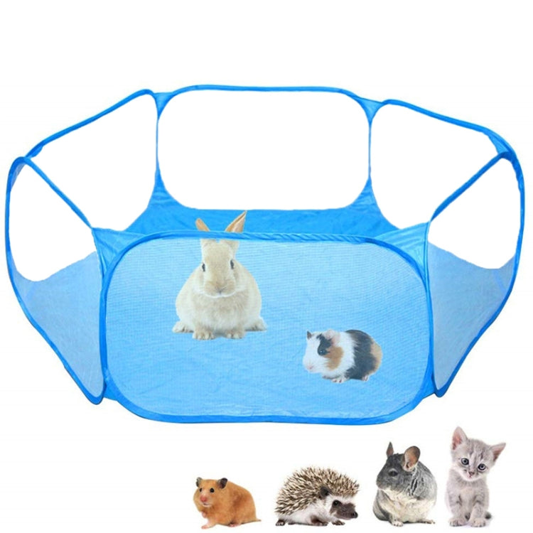 Portable Small Animal Game Fence Folding Outdoor Interior Pet Tent(Blue Opp Bag) by bashfashion