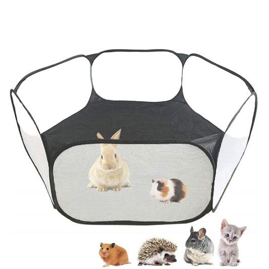 Portable Small Animal Game Fence Folding Outdoor Interior Pet Tent(Black Opp Bag) by bashfashion