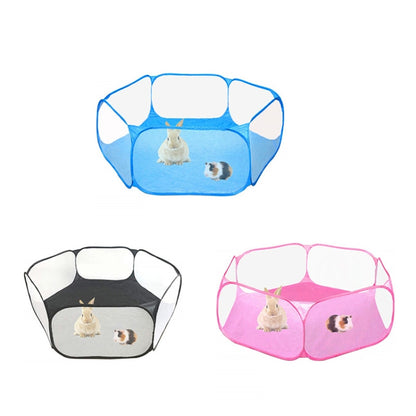 Portable Small Animal Game Fence Folding Outdoor Interior Pet Tent(Blue Opp Bag) by bashfashion