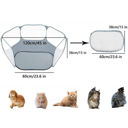 Portable Small Animal Game Fence Folding Outdoor Interior Pet Tent(Pink Opp Bag) by bashfashion