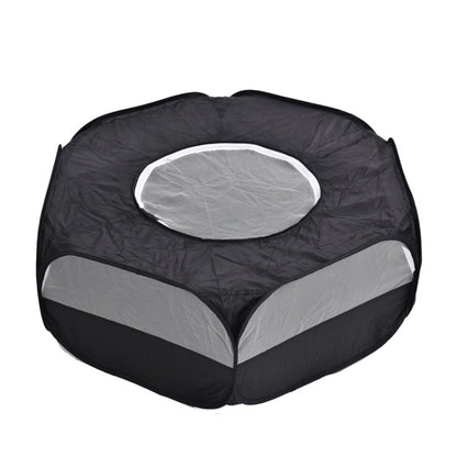 Folded Small Pet Fence Outdoor Workout Game Crawling Small Animal Tent, Specification： With Cover and Side Cloth (Black) by bashfashion