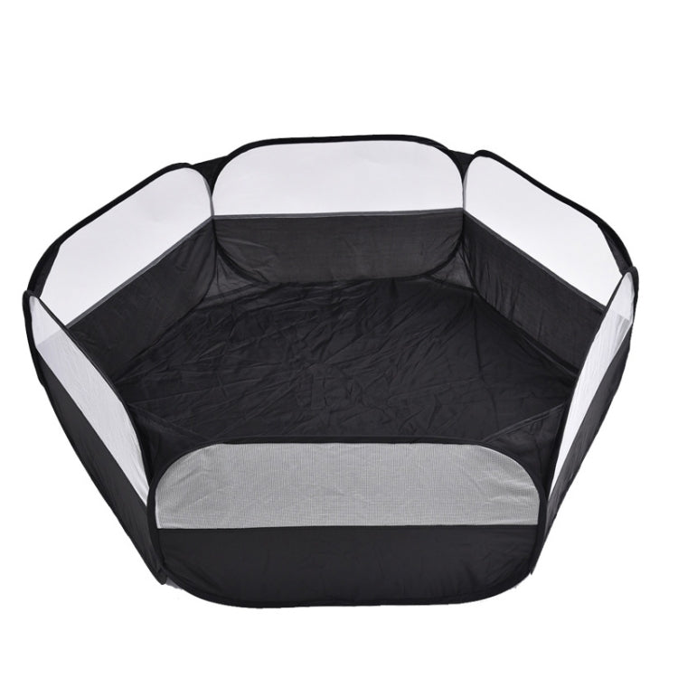 Folded Small Pet Fence Outdoor Workout Game Crawling Small Animal Tent, Specification： With Side Cloth (Black) by bashfashion