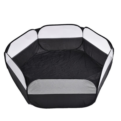 Folded Small Pet Fence Outdoor Workout Game Crawling Small Animal Tent, Specification： With Side Cloth (Black) by bashfashion