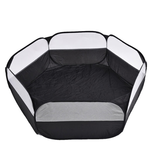 Folded Small Pet Fence Outdoor Workout Game Crawling Small Animal Tent, Specification： With Side Cloth (Black) by bashfashion