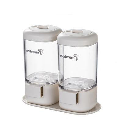 Marbrasse Metering Seasoning Box Pressing Type Seasoning Bottle Rotary Sealing Household Kitchen Seasoning Can, Specification: 2 Pieces by Marbrasse