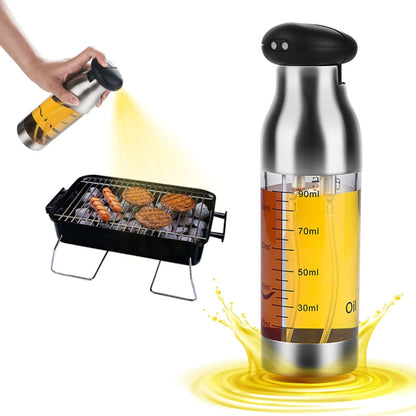 Stainless Steel Push-Type Oil Spray Bottle Barbecue Oil And Vinegar Sprayer by bashfashion
