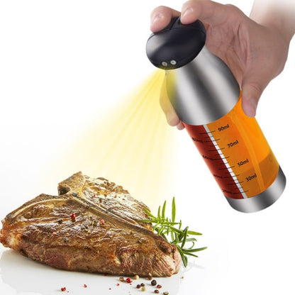 Stainless Steel Push-Type Oil Spray Bottle Barbecue Oil And Vinegar Sprayer by bashfashion