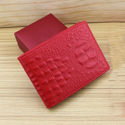 Crocodile Pattern Driver License Cover Universal Driver License Holder Card Slot ID Card Holder(Red) by bashfashion