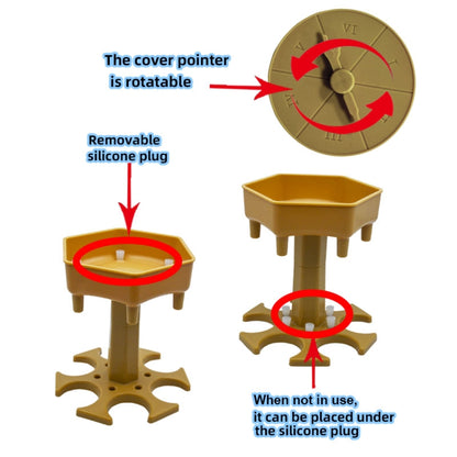 6 Cups Wine Dispenser Automatic Diversion Wine Pourer With Game Turntable, Style: Round Blue with Transparent Cup by bashfashion