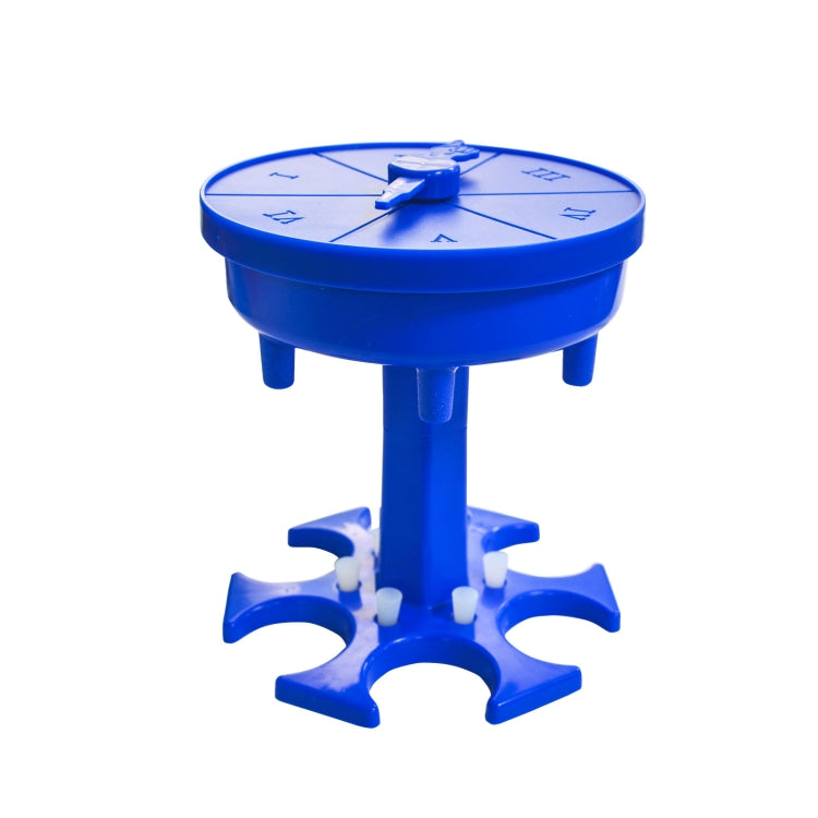 6 Cups Wine Dispenser Automatic Diversion Wine Pourer With Game Turntable, Style: Round Blue with Color Cup by bashfashion