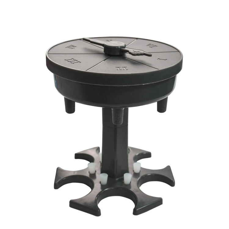 6 Cups Wine Dispenser Automatic Diversion Wine Pourer With Game Turntable, Style: Round Gray with Color Cup by bashfashion