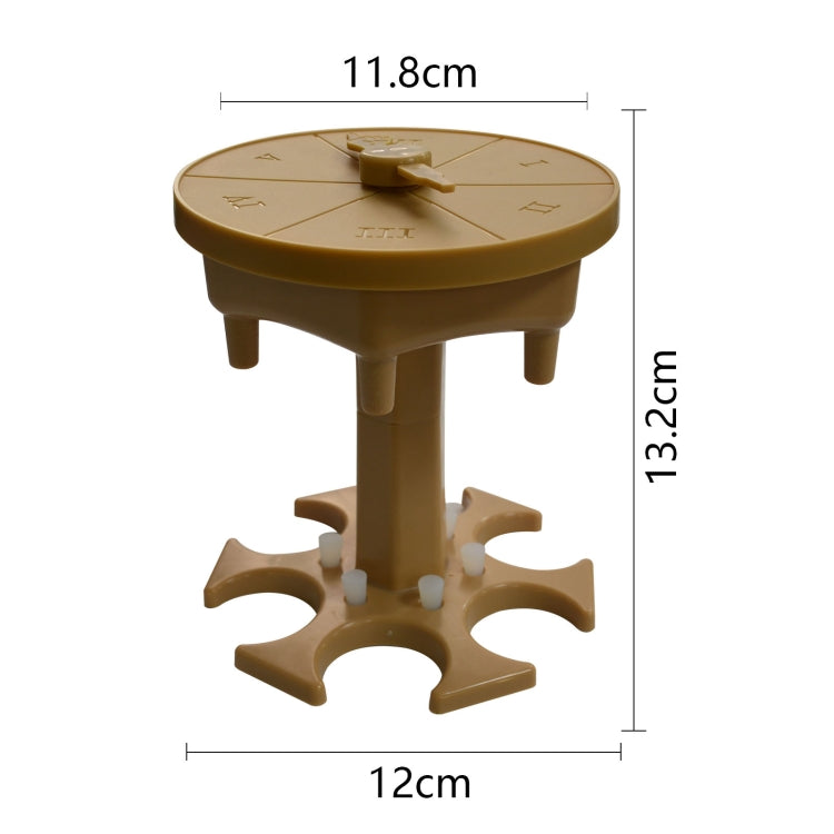 6 Cups Wine Dispenser Automatic Diversion Wine Pourer With Game Turntable, Style: Round Brown with Color Cup by bashfashion