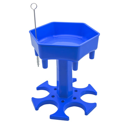 6 Cups Wine Dispenser Automatic Diversion Wine Pourer With Game Turntable, Style: Hexagon Blue with Color Cup by bashfashion