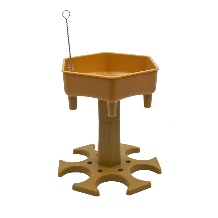 6 Cups Wine Dispenser Automatic Diversion Wine Pourer With Game Turntable, Style: Hexagon Brown with Transparent Cup by bashfashion