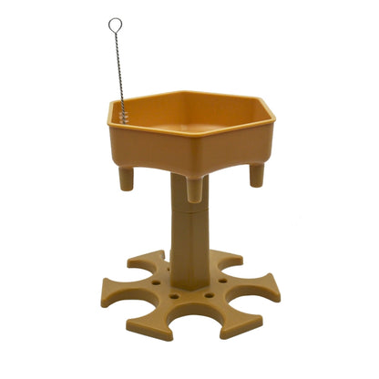 6 Cups Wine Dispenser Automatic Diversion Wine Pourer With Game Turntable, Style: Hexagon Brown with Transparent Cup by bashfashion